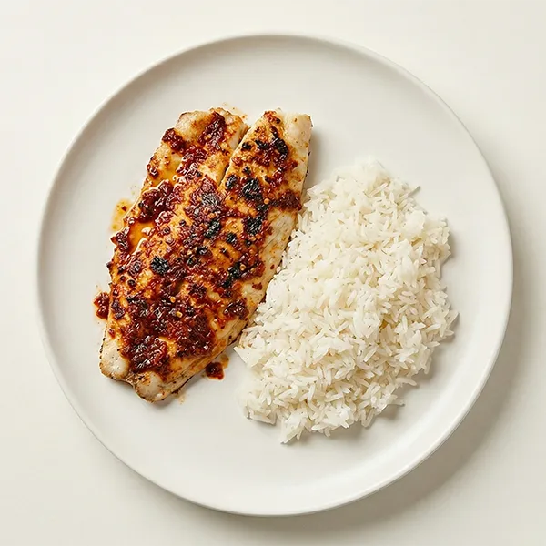 Sambal grilled Fish with Hom Mali Rice